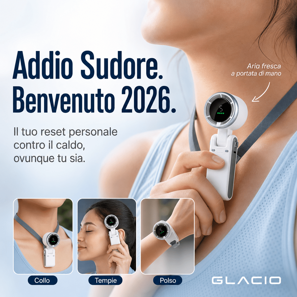 Glacio™ - Ventilatore da Collo/Scrivania Turbo - PAGANO STUDIOGlacio™ - Ventilatore da Collo/Scrivania Turbo