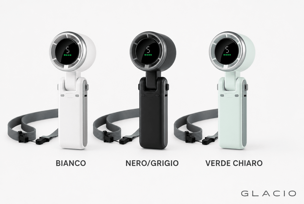 Glacio™ - Ventilatore da Collo/Scrivania Turbo - PAGANO STUDIOGlacio™ - Ventilatore da Collo/Scrivania Turbo