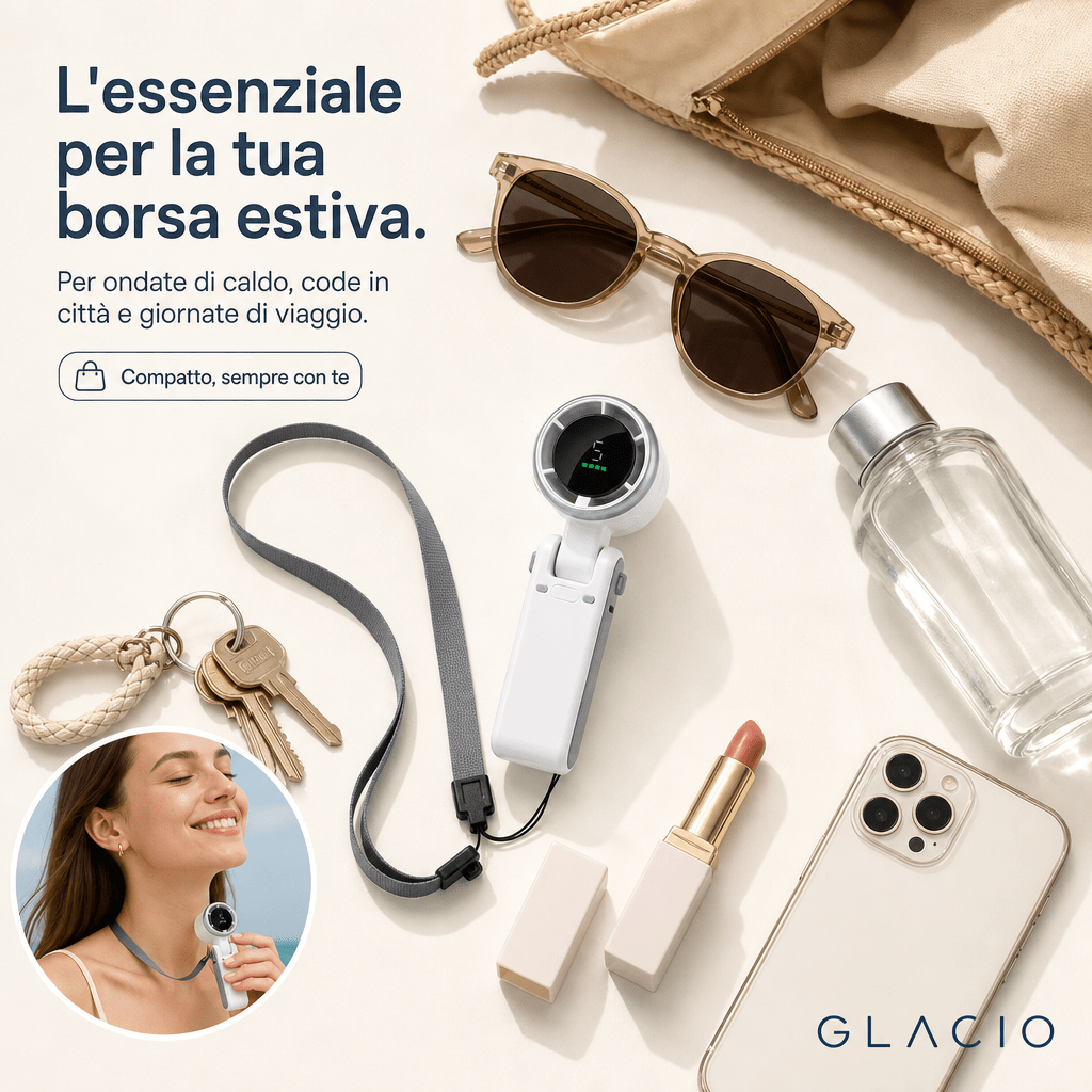 Glacio™ - Ventilatore da Collo/Scrivania Turbo - PAGANO STUDIOGlacio™ - Ventilatore da Collo/Scrivania Turbo