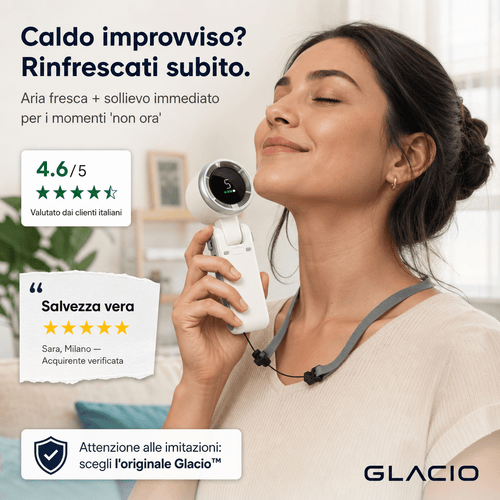 Glacio™ - Ventilatore da Collo/Scrivania Turbo - PAGANO STUDIOGlacio™ - Ventilatore da Collo/Scrivania Turbo